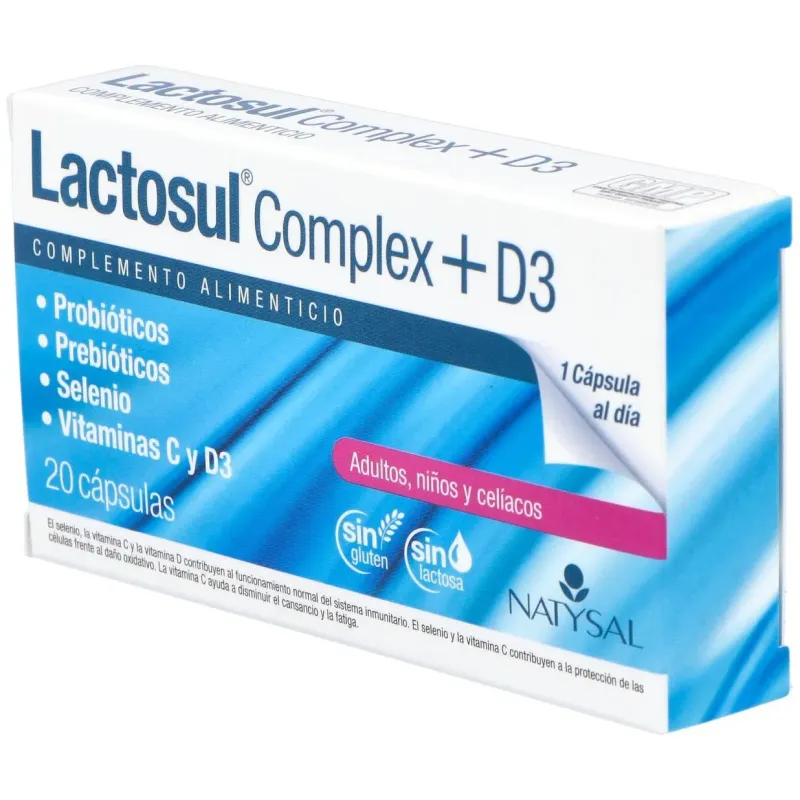 Lactosul Complex + D3 20 cápsulas | Farmacia Barata Lactosul Complex + D3 20 cápsulas | Farmacia Barata
