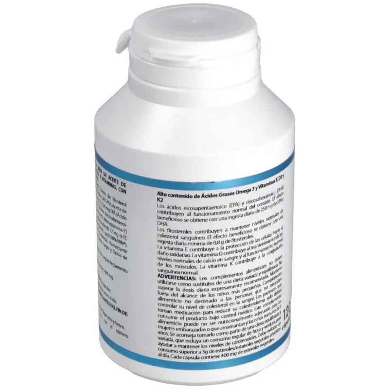 Omega 3 Esteroles Vegetales K2+D3+E 120 cápsulas | Farmacia Barata