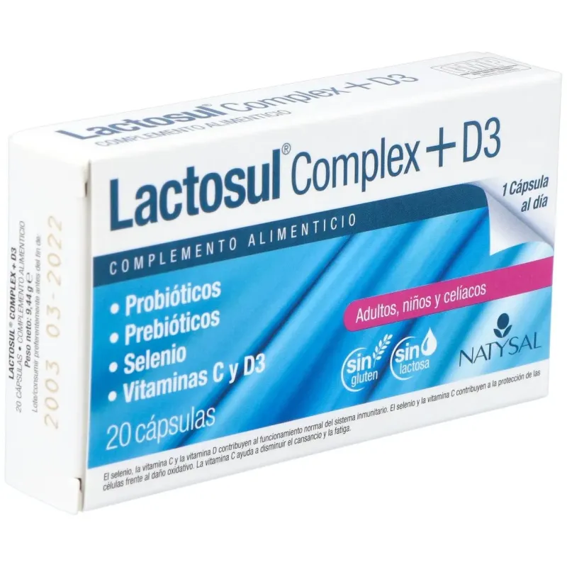 Lactosul Complex + D3 20 cápsulas | Farmacia Barata Lactosul Complex + D3 20 cápsulas | Farmacia Barata