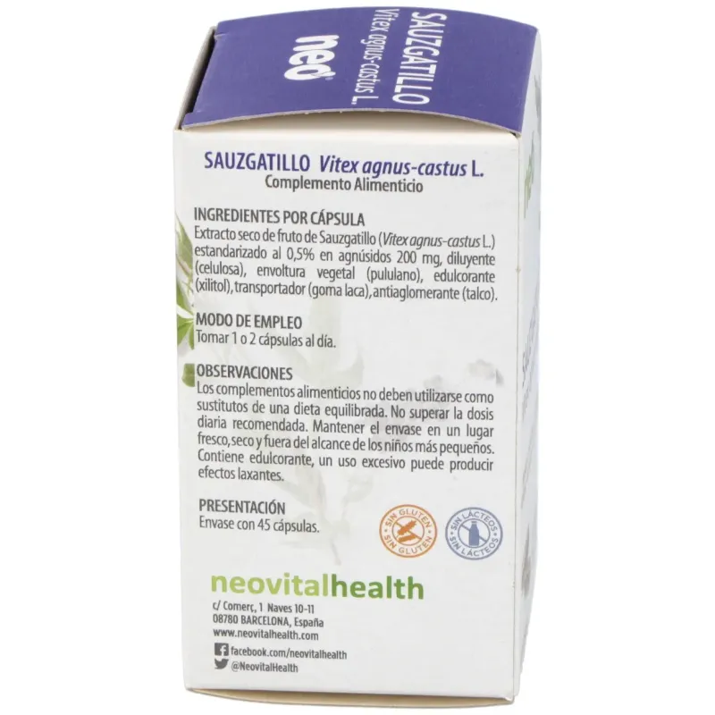 Neo Sauzgatillo 45 cápsulas | Farmacia Barata Neo Sauzgatillo 45 cápsulas | Farmacia Barata