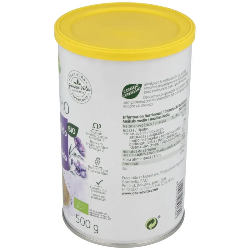 Granovita Lino Germinado Molido Bio 500 gr | Farmacia Barata Granovita Lino Germinado Molido Bio 500 gr | Farmacia Barata