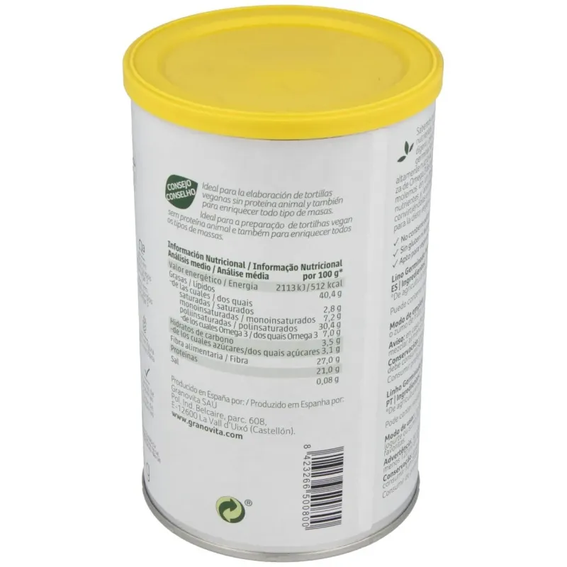 Granovita Lino Germinado Molido Bio 500 gr | Farmacia Barata Granovita Lino Germinado Molido Bio 500 gr | Farmacia Barata
