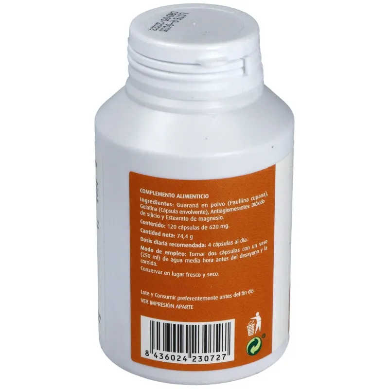 Guaraná 120 cápsulas 600 mg | Farmacia Barata