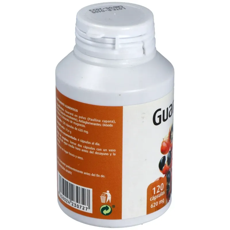 Guaraná 120 cápsulas 600 mg | Farmacia Barata