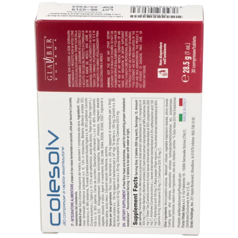Glauber Pharma Gl Colesolv 30 comprimidos | Farmacia Barata