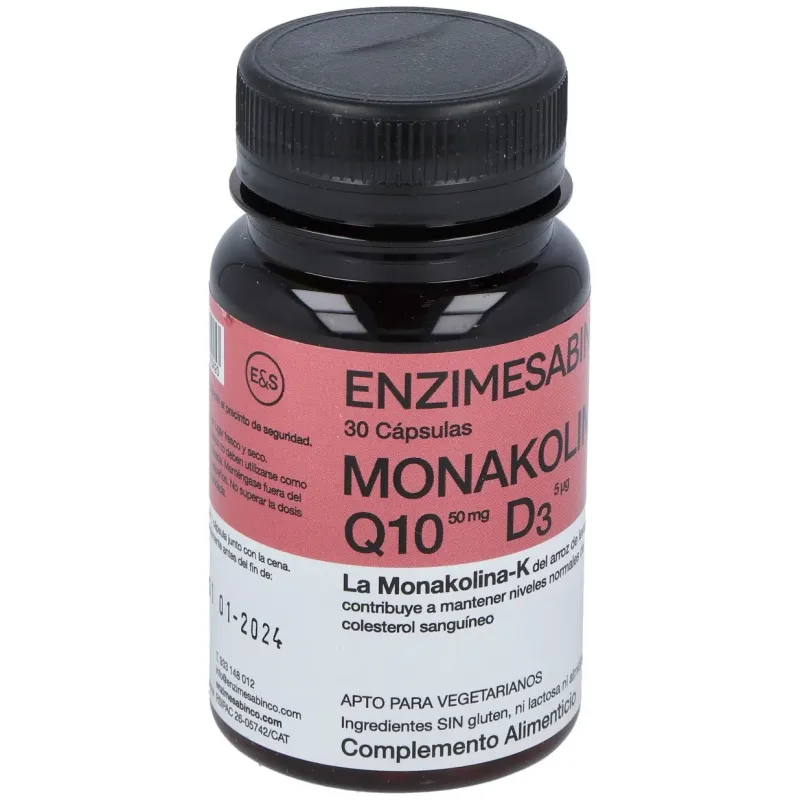 Monakolin K+Q10+D3, 30 Cápsulas | Farmacia Barata