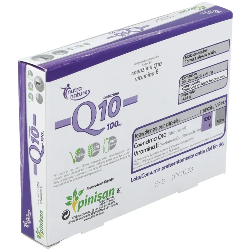 Coenzima Q10 100 mg 30 cápsulas | Farmacia Barata