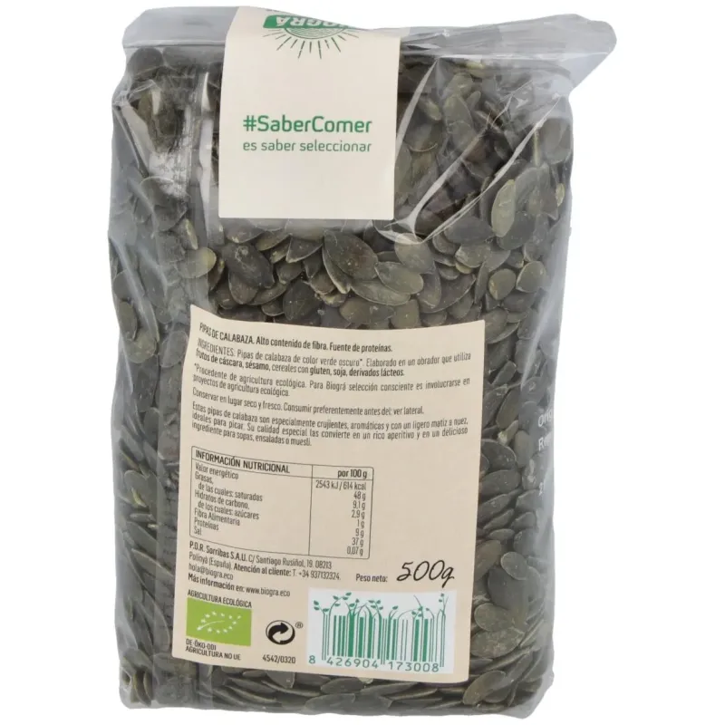 Pipas de Calabaza Bio 500 g | Farmacia Barata