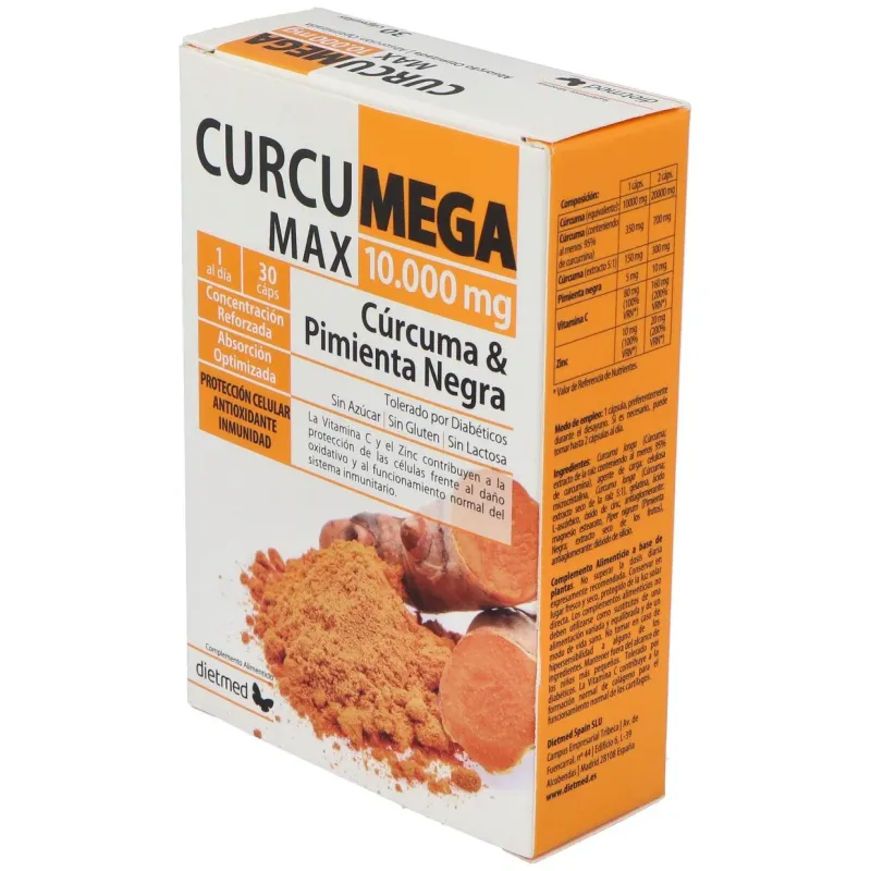 Dietmed Curcumega 10.000 mg 30 cápsulas | Farmacia Barata Dietmed Curcumega 10.000 mg 30 cápsulas | Farmacia Barata