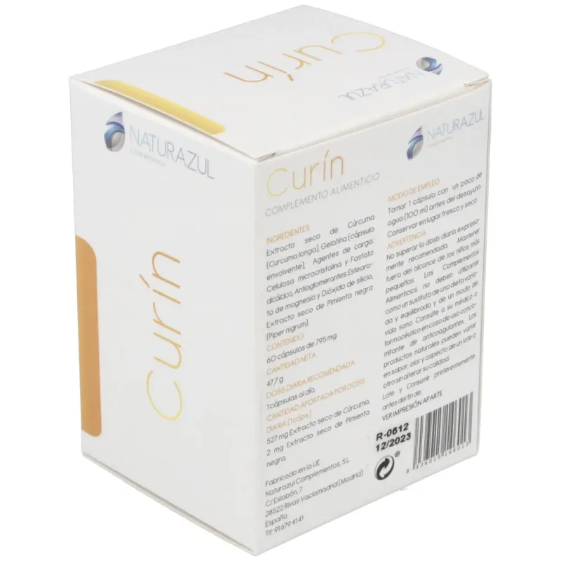 Naturazul Curin 795 mg 60 Cápsulas | Farmacia Barata