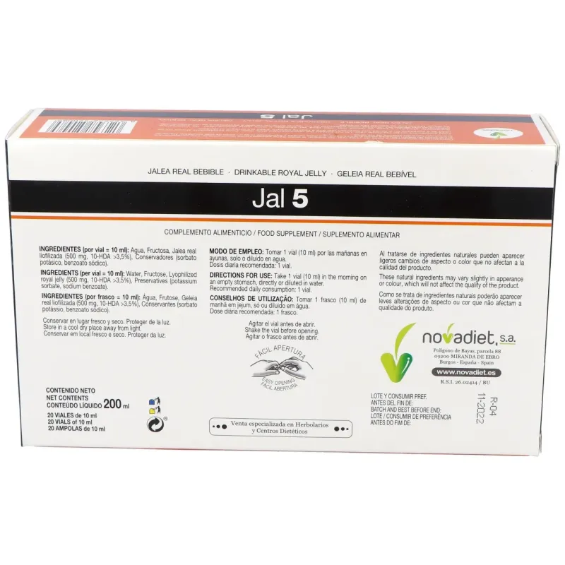 Jalea Real 20 ampollas NOVADIET | Farmacia Barata