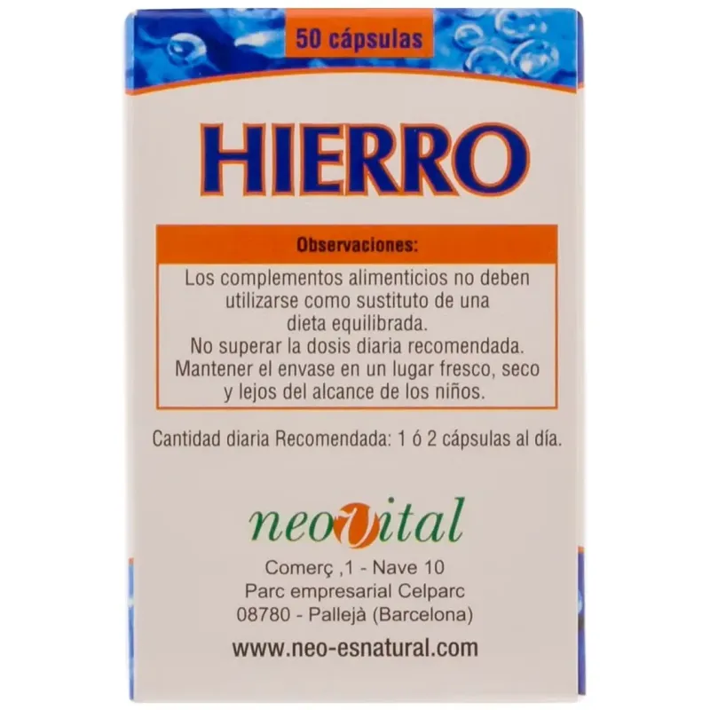 Neo Hierro Microgranulos 50 Cápsulas | Farmacia Barata