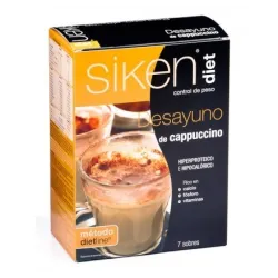 Siken Diet Desayuno de Capuccino, 7 Sobres.