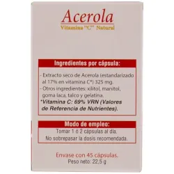 Neo Acerola Vitamina C 45 Cápsulas | Farmacia Barata Neo Acerola Vitamina C 45 Cápsulas | Farmacia Barata