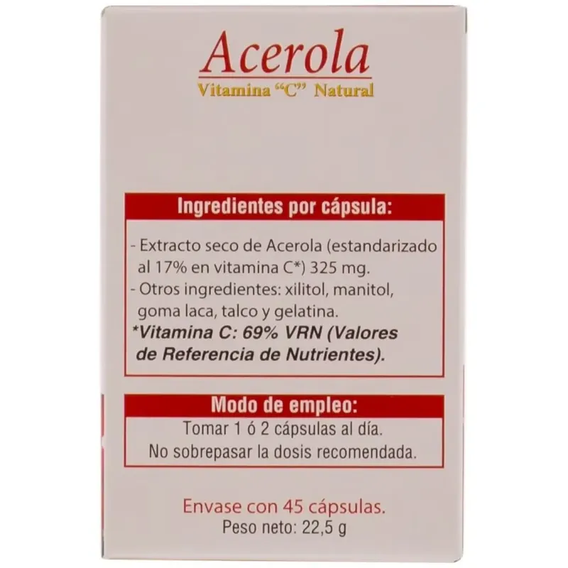 Neo Acerola Vitamina C 45 Cápsulas | Farmacia Barata Neo Acerola Vitamina C 45 Cápsulas | Farmacia Barata