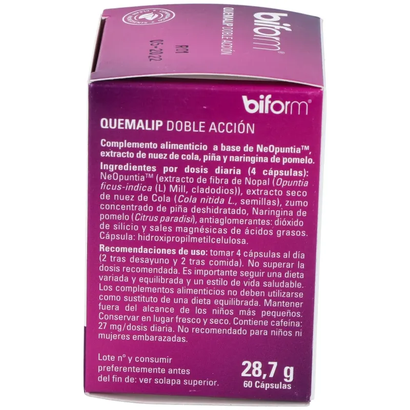 Biform Quemalip Doble Acción 60 Cápsulas | Farmacia Barata