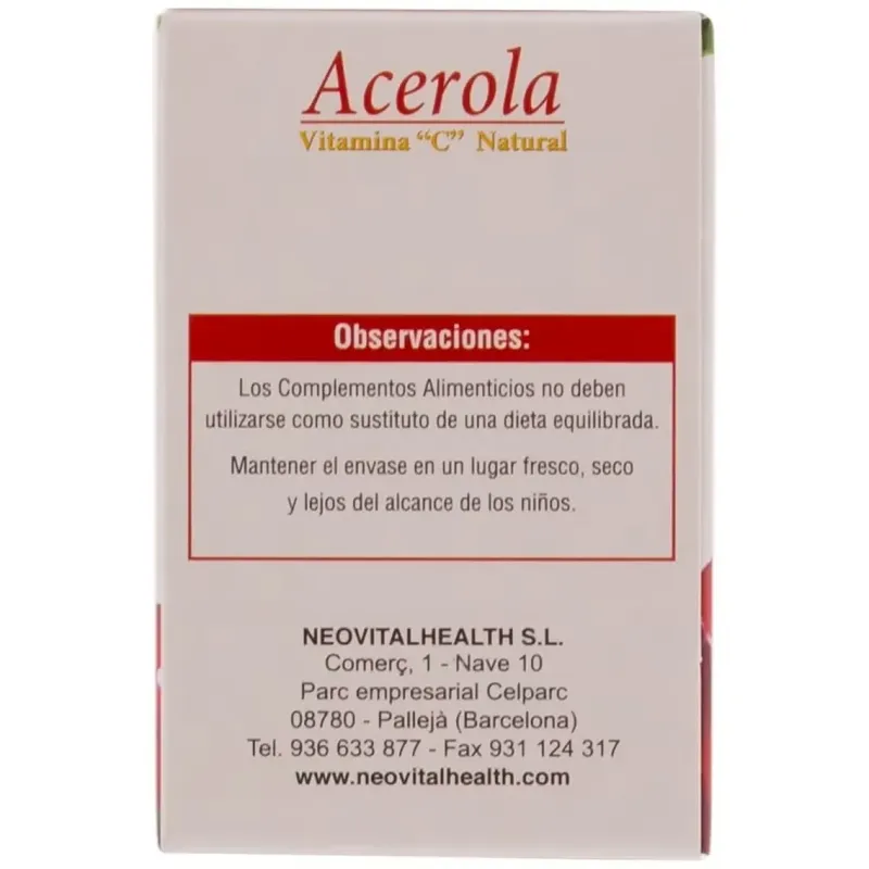 Neo Acerola Vitamina C 45 Cápsulas | Farmacia Barata Neo Acerola Vitamina C 45 Cápsulas | Farmacia Barata