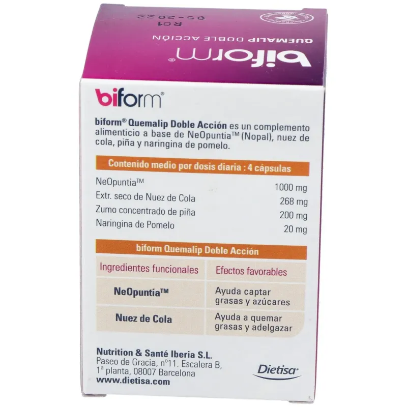 Biform Quemalip Doble Acción 60 Cápsulas | Farmacia Barata