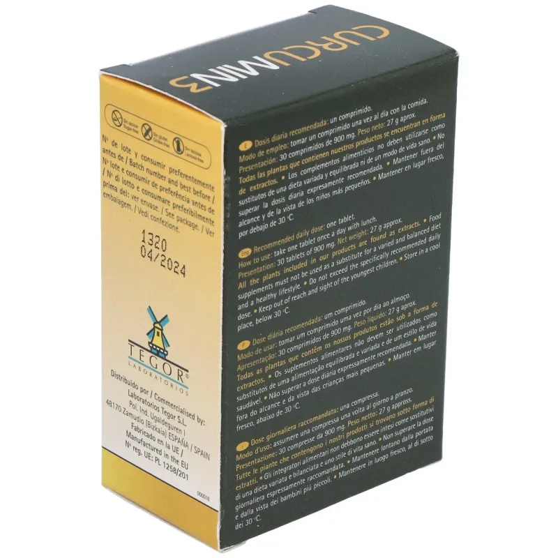 Tegor Curcumin 3, 30 Comprimidos | Farmacia Barata