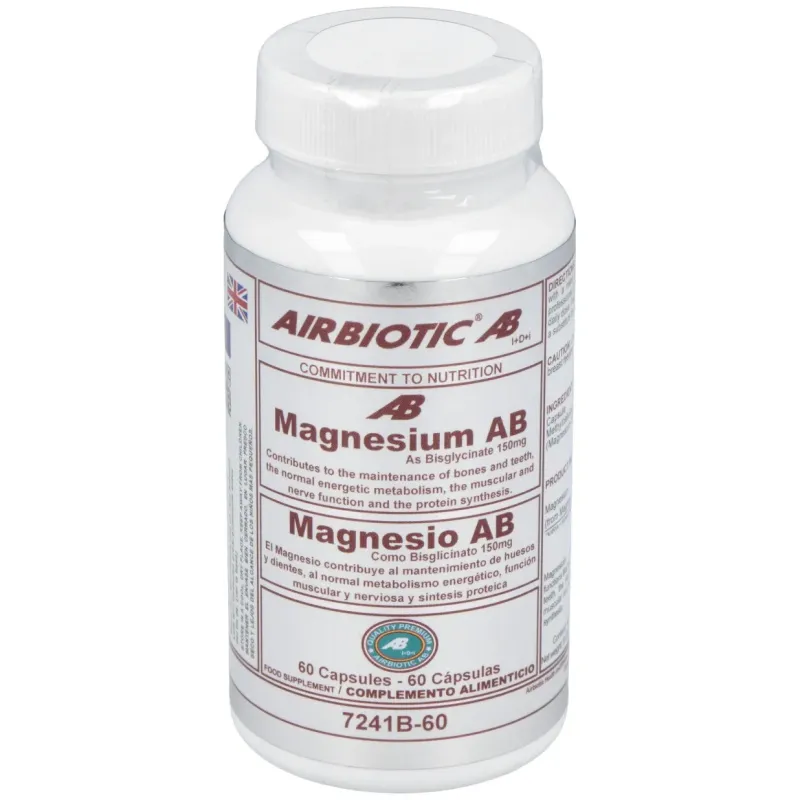 Airbiotic Magnesio Bisglicinato 150 mg 60 Cápsulas | Farmacia Barata Airbiotic Magnesio Bisglicinato 150 mg 60 Cápsulas | Farmacia Barata