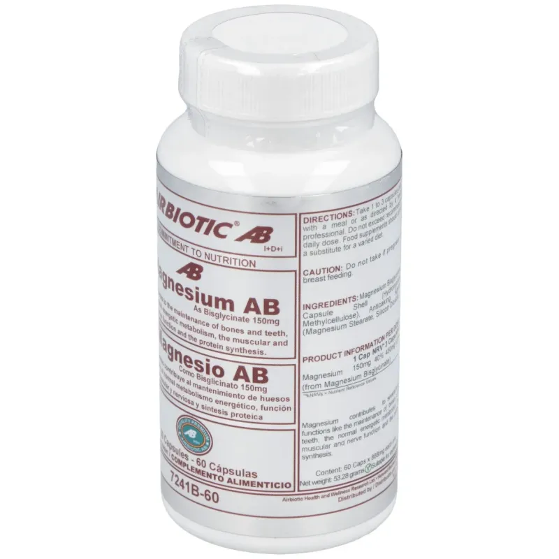 Airbiotic Magnesio Bisglicinato 150 mg 60 Cápsulas | Farmacia Barata Airbiotic Magnesio Bisglicinato 150 mg 60 Cápsulas | Farmacia Barata