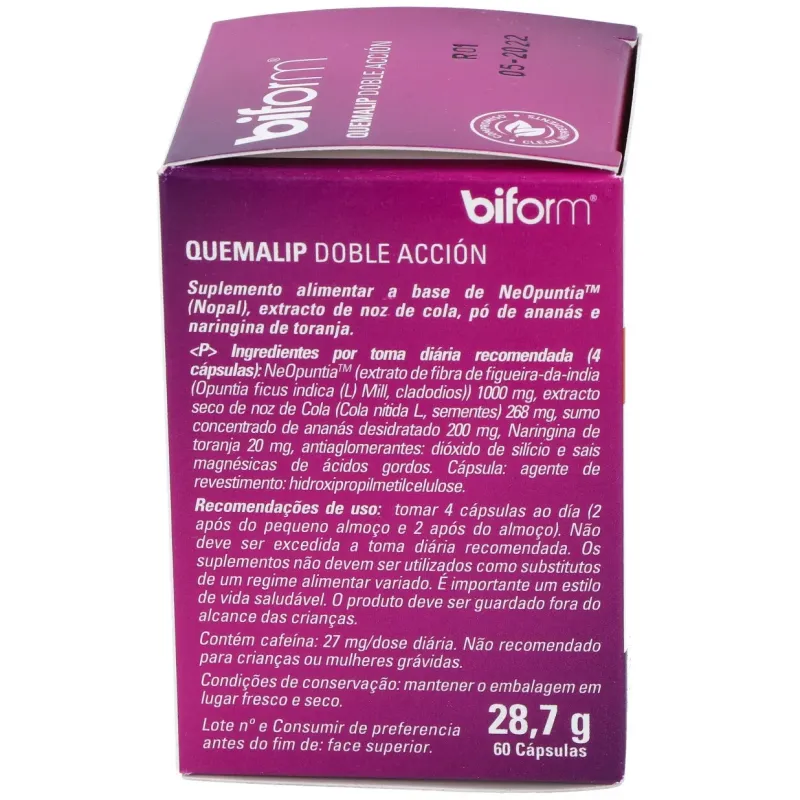 Biform Quemalip Doble Acción 60 Cápsulas | Farmacia Barata