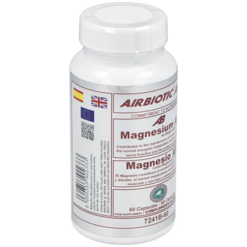 Airbiotic Magnesio Bisglicinato 150 mg 60 Cápsulas | Farmacia Barata Airbiotic Magnesio Bisglicinato 150 mg 60 Cápsulas | Farmacia Barata