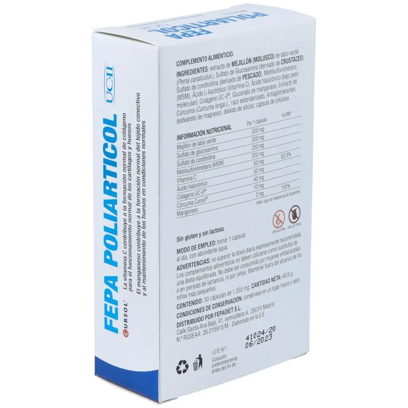 Fepa Poliarticol UC-II 30 cápsulas | Farmacia Barata Fepa Poliarticol UC-II 30 cápsulas | Farmacia Barata