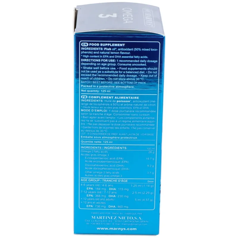 Marnys Omega 3 Marino Sabor Limón 125 ml | Farmacia Barata