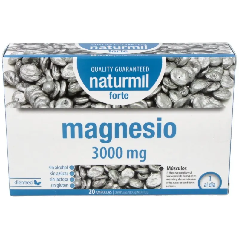 Naturmil Magnesio Forte 3000mg 20 ampollas | Farmacia Barata