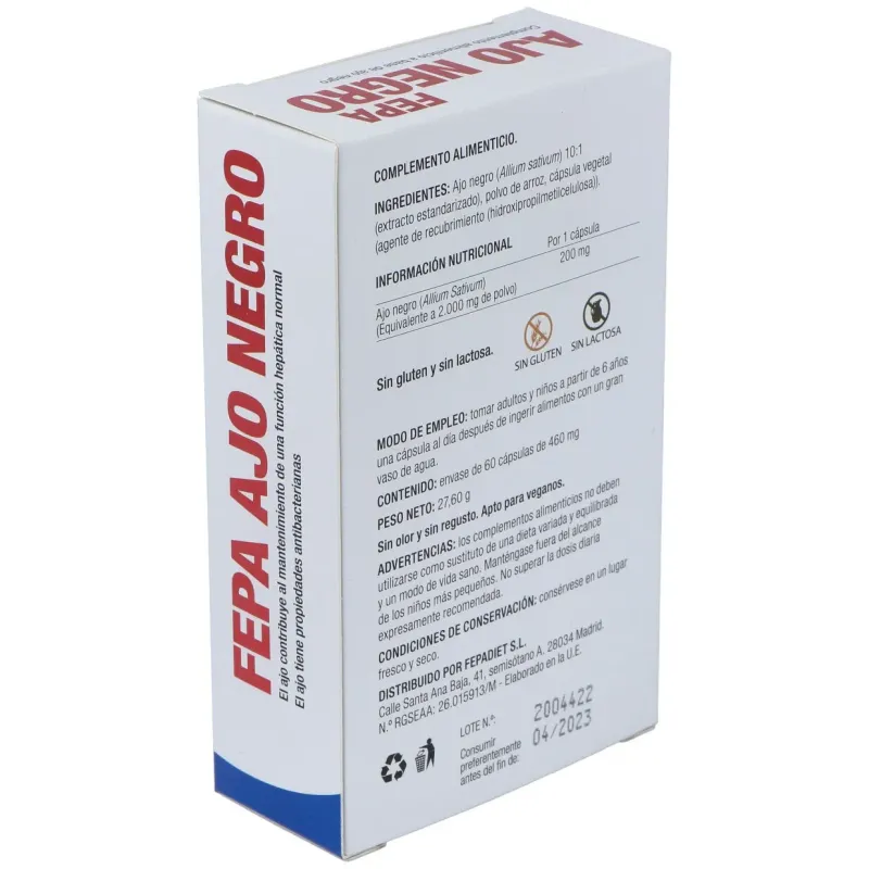 Fepa Ajo Negro 2000mg 60 Cápsulas | Farmacia Barata Fepa Ajo Negro 2000mg 60 Cápsulas | Farmacia Barata