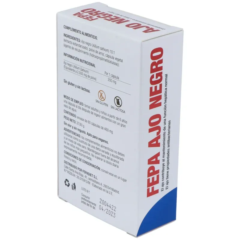 Fepa Ajo Negro 2000mg 60 Cápsulas | Farmacia Barata Fepa Ajo Negro 2000mg 60 Cápsulas | Farmacia Barata