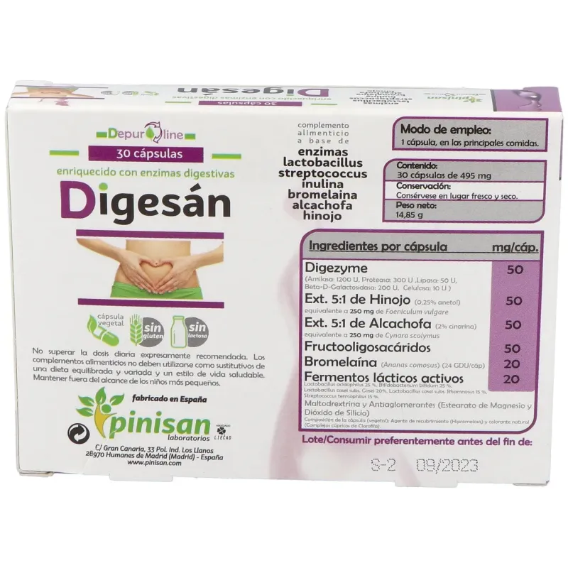 Pinisan Digesan 30 Cápsulas | Farmacia Barata