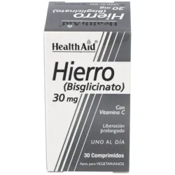 Health Aid Hierro + Vitamina C, 30 mg, 30 Comprimidos