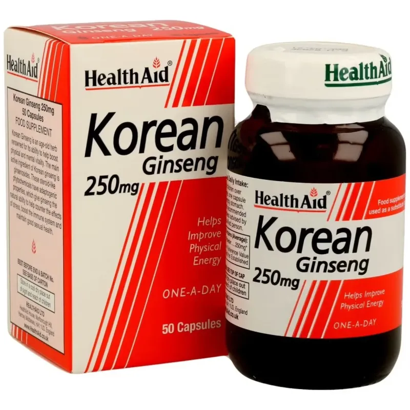 Health Aid Ginseng Coreano 50 Cápsulas | Farmacia Barata