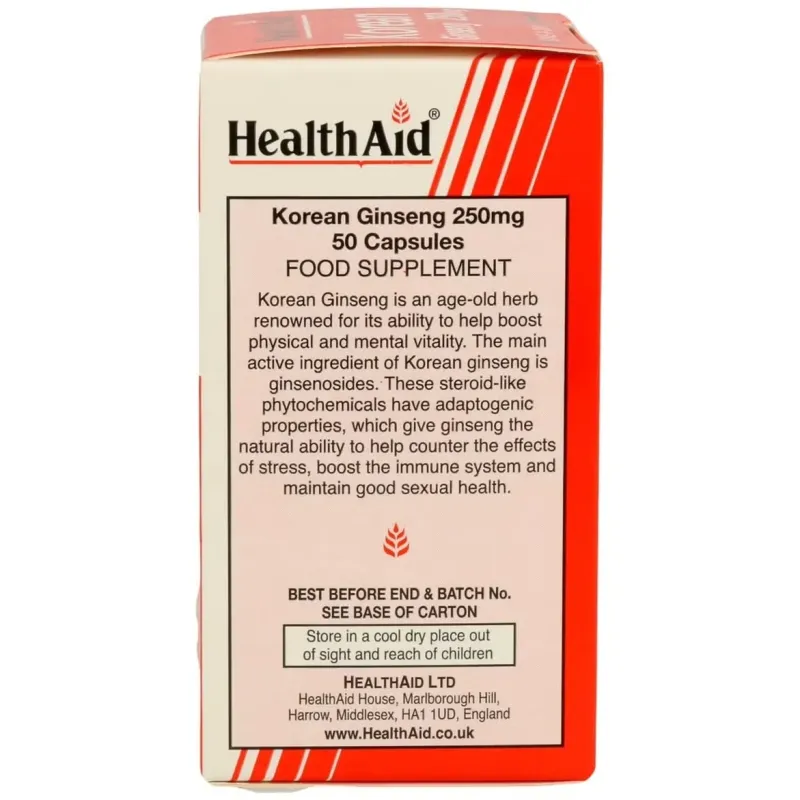 Health Aid Ginseng Coreano 50 Cápsulas | Farmacia Barata