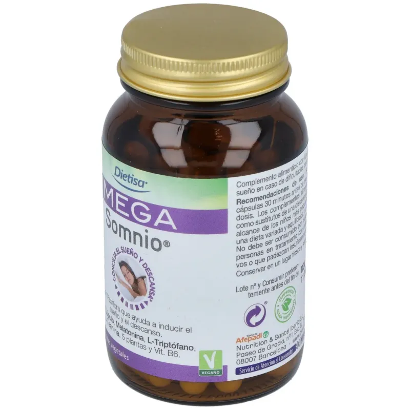 Mega Somnio 60 Cápsulas Vegetales | Farmacia Barata