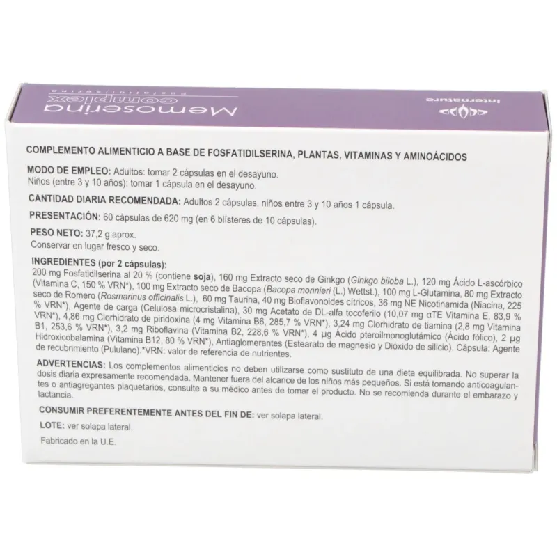 Memoserina Complex 60 cápsulas | Farmacia Barata Memoserina Complex 60 cápsulas | Farmacia Barata