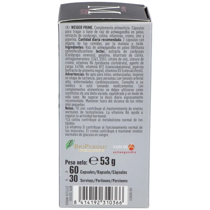 Weider Prime Testosterona Hombre 60 Cápsulas | Farmacia Barata Weider Prime Testosterona Hombre 60 Cápsulas | Farmacia Barata
