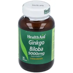 Health Aid Ginkgo Biloba, 30 Cápsulas de 5000 mg.