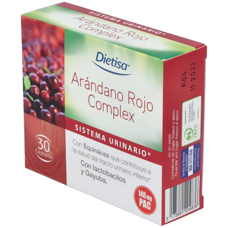 Dietisa Arándano Rojo Complex 30 cápsulas | Farmacia Barata