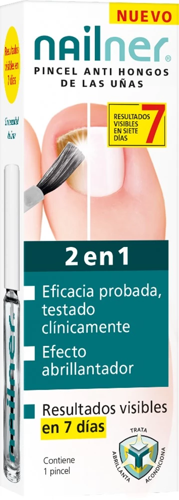 Nailner Pincel Antihongos 2 en 1, 5ml.