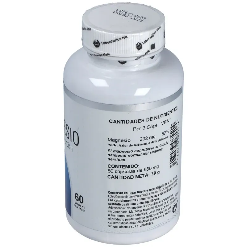 Nale Magnesio Alta Absorción 60 Cápsulas | Farmacia Barata Nale Magnesio Alta Absorción 60 Cápsulas | Farmacia Barata