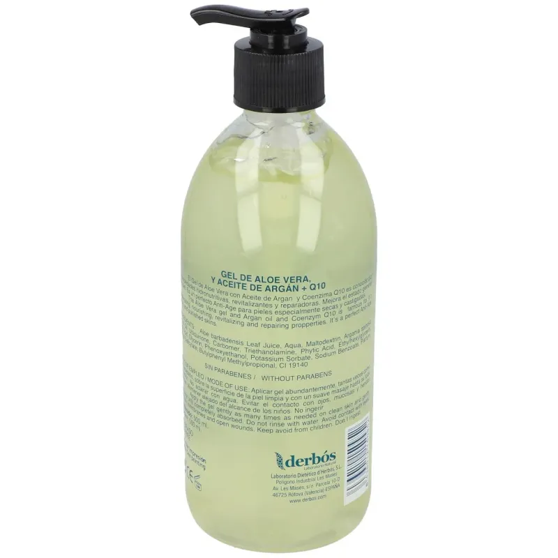 Gel Aloe Vera Con Argán y Q10 DERBOS | Farmacia Barata Gel Aloe Vera Con Argán y Q10 DERBOS | Farmacia Barata