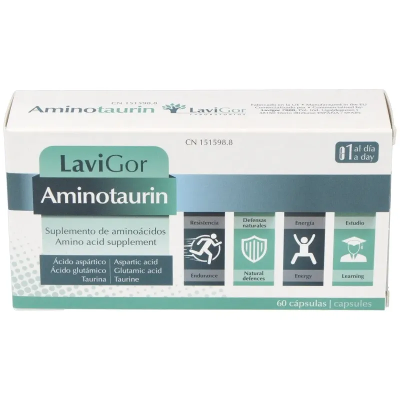 Aminotaurin 60 Cápsulas | Farmacia Barata