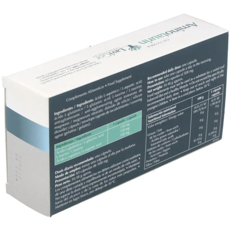 Aminotaurin 60 Cápsulas | Farmacia Barata