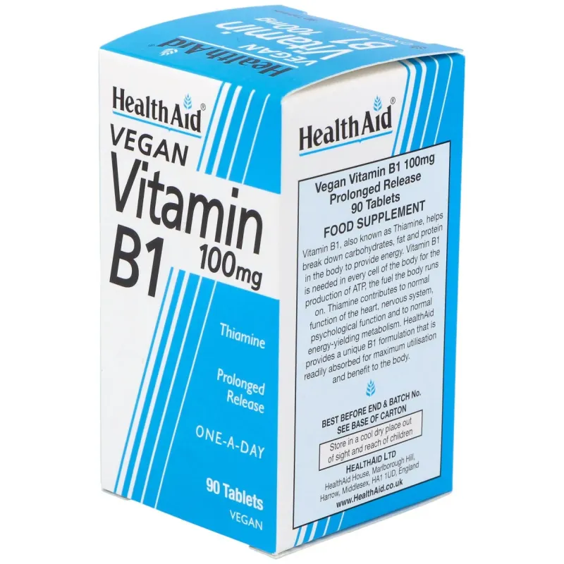 Vitamina B1 Tiamina 100 mg Health Aid | Farmacia Barata Vitamina B1 Tiamina 100 mg Health Aid | Farmacia Barata