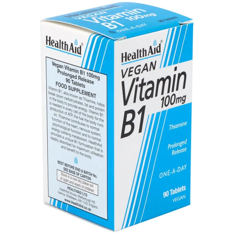 Vitamina B1 Tiamina 100 mg Health Aid | Farmacia Barata Vitamina B1 Tiamina 100 mg Health Aid | Farmacia Barata