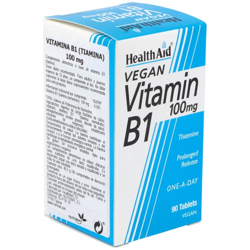Vitamina B1 Tiamina 100 mg Health Aid | Farmacia Barata Vitamina B1 Tiamina 100 mg Health Aid | Farmacia Barata
