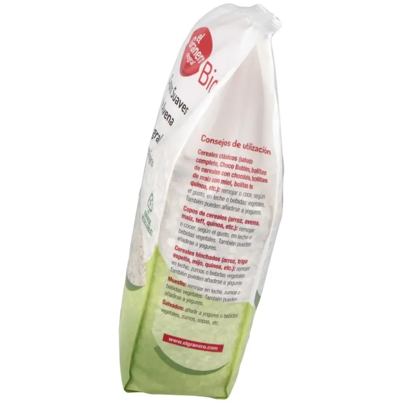El Granero Copos de Avena Suaves Bio 1 kg | Farmacia Barata